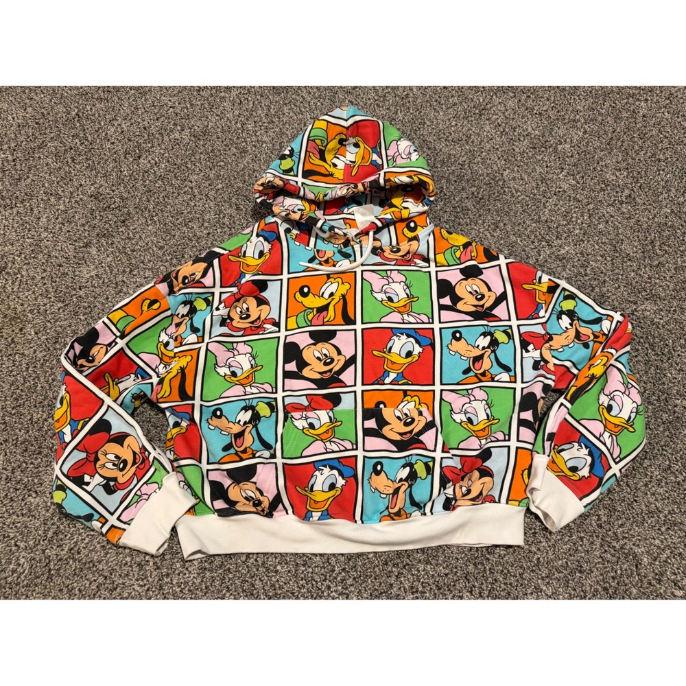 G12 Disney Parks Walt Disney World Mickey Friends All Over Print Hoodie Medium